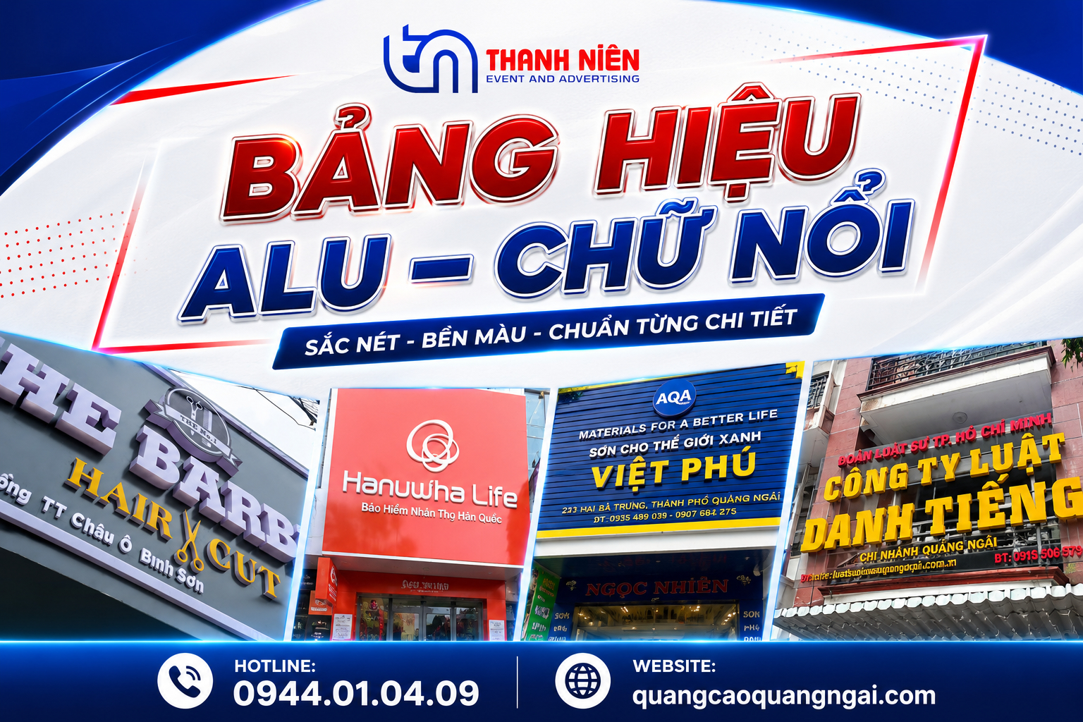 Bảng hiệu alu – chữ nổi