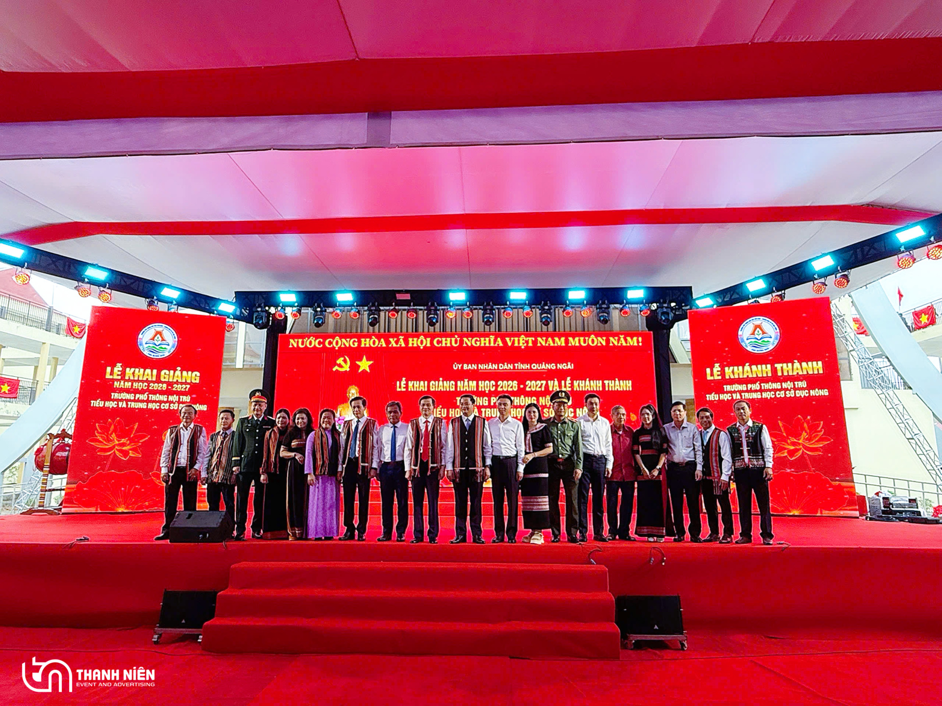 lễ khánh thành và khai giảng tại Trường Phổ thông nội trú Tiểu học & THCS Dục Nông